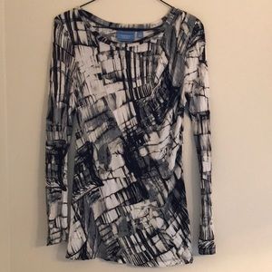 SimplyVera Vera Wang Black and White Shirt Sz S